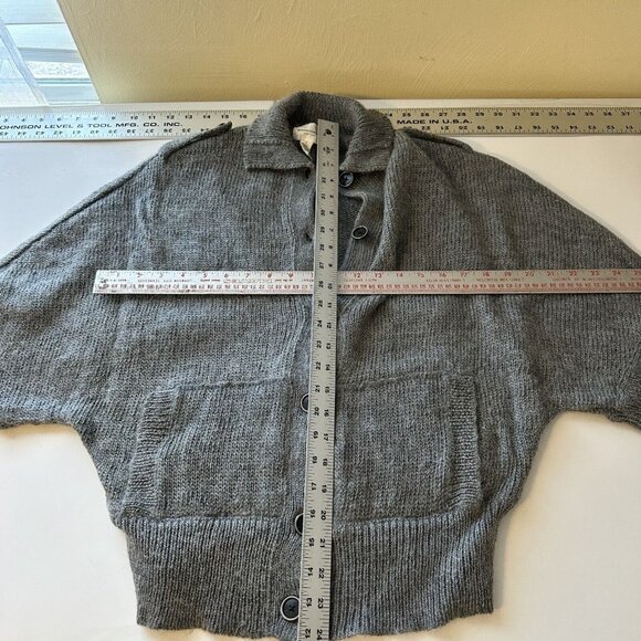Alpaca Blend Cardigan Sweater Womens Medium Kimono Sleeve Banana Republic Gray - Picture 6 of 7